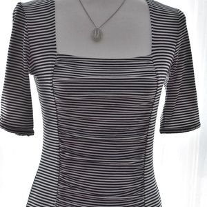Striped Half Sleeve White House Black Market Shirt